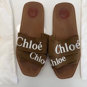 Chloe Brown and White Flats